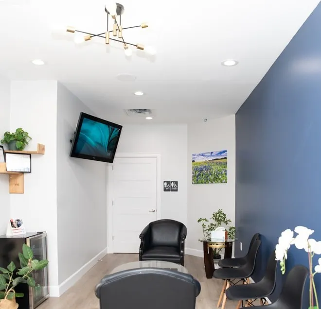 Comfortable waiting area at our Round Rock dental office